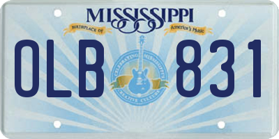 MS license plate OLB831