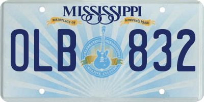 MS license plate OLB832