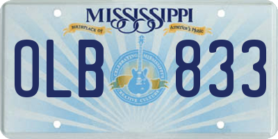 MS license plate OLB833