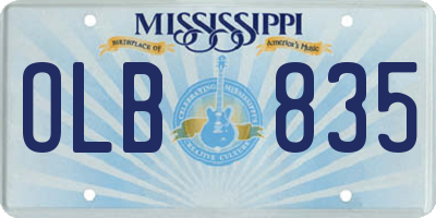 MS license plate OLB835