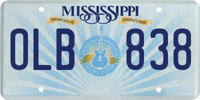 MS license plate OLB838