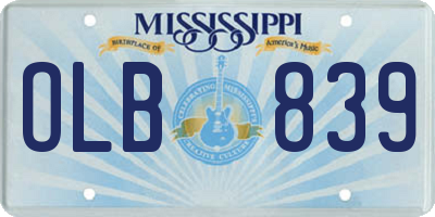 MS license plate OLB839