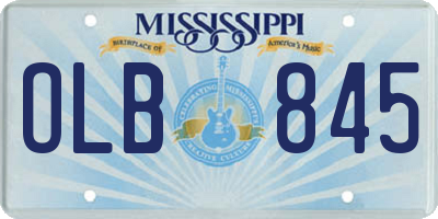 MS license plate OLB845
