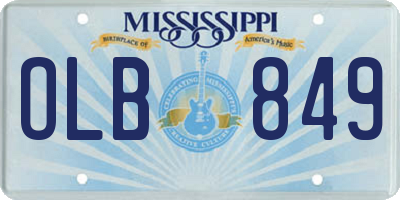 MS license plate OLB849
