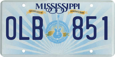 MS license plate OLB851