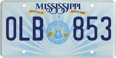 MS license plate OLB853