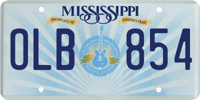 MS license plate OLB854