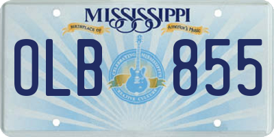 MS license plate OLB855