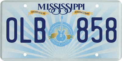 MS license plate OLB858