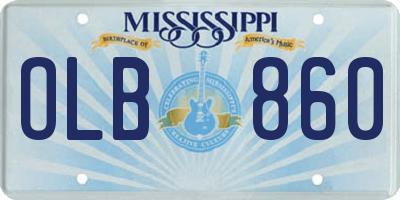 MS license plate OLB860