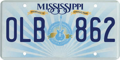 MS license plate OLB862