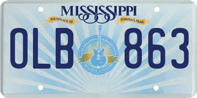 MS license plate OLB863