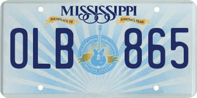 MS license plate OLB865