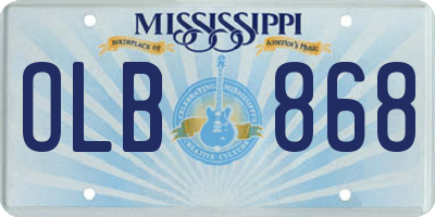 MS license plate OLB868
