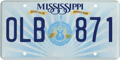 MS license plate OLB871