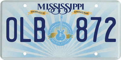 MS license plate OLB872