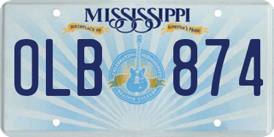 MS license plate OLB874