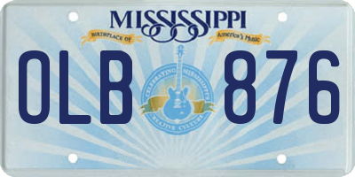 MS license plate OLB876