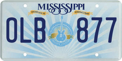 MS license plate OLB877
