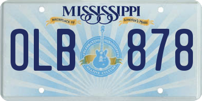 MS license plate OLB878