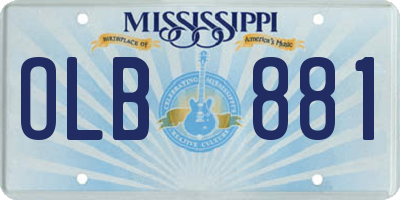 MS license plate OLB881