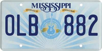 MS license plate OLB882
