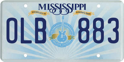 MS license plate OLB883
