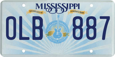 MS license plate OLB887
