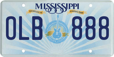 MS license plate OLB888
