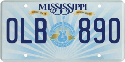 MS license plate OLB890