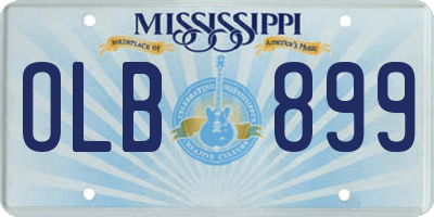 MS license plate OLB899