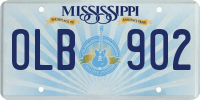 MS license plate OLB902