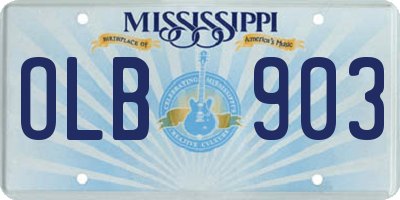MS license plate OLB903
