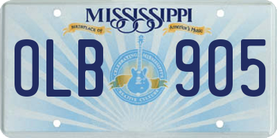 MS license plate OLB905