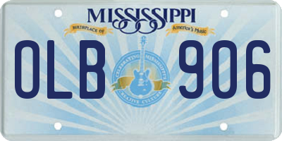 MS license plate OLB906