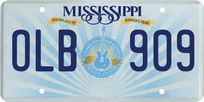 MS license plate OLB909