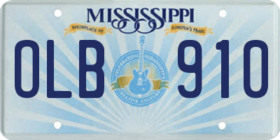 MS license plate OLB910