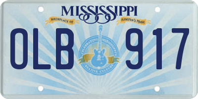 MS license plate OLB917