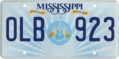 MS license plate OLB923