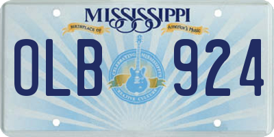 MS license plate OLB924