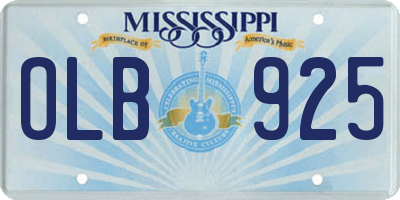 MS license plate OLB925