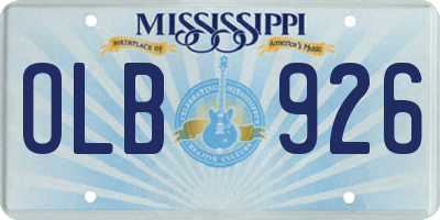 MS license plate OLB926