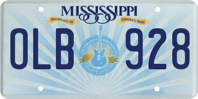 MS license plate OLB928
