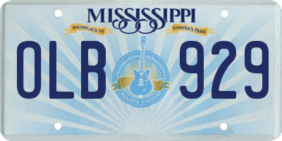 MS license plate OLB929