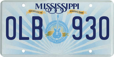 MS license plate OLB930