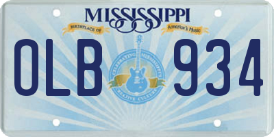 MS license plate OLB934
