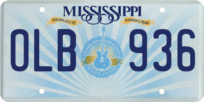 MS license plate OLB936