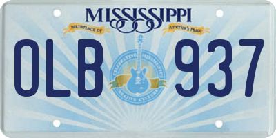 MS license plate OLB937