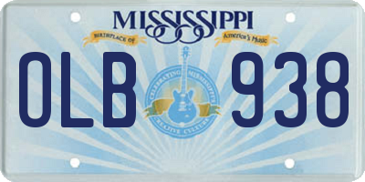 MS license plate OLB938