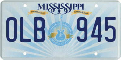 MS license plate OLB945